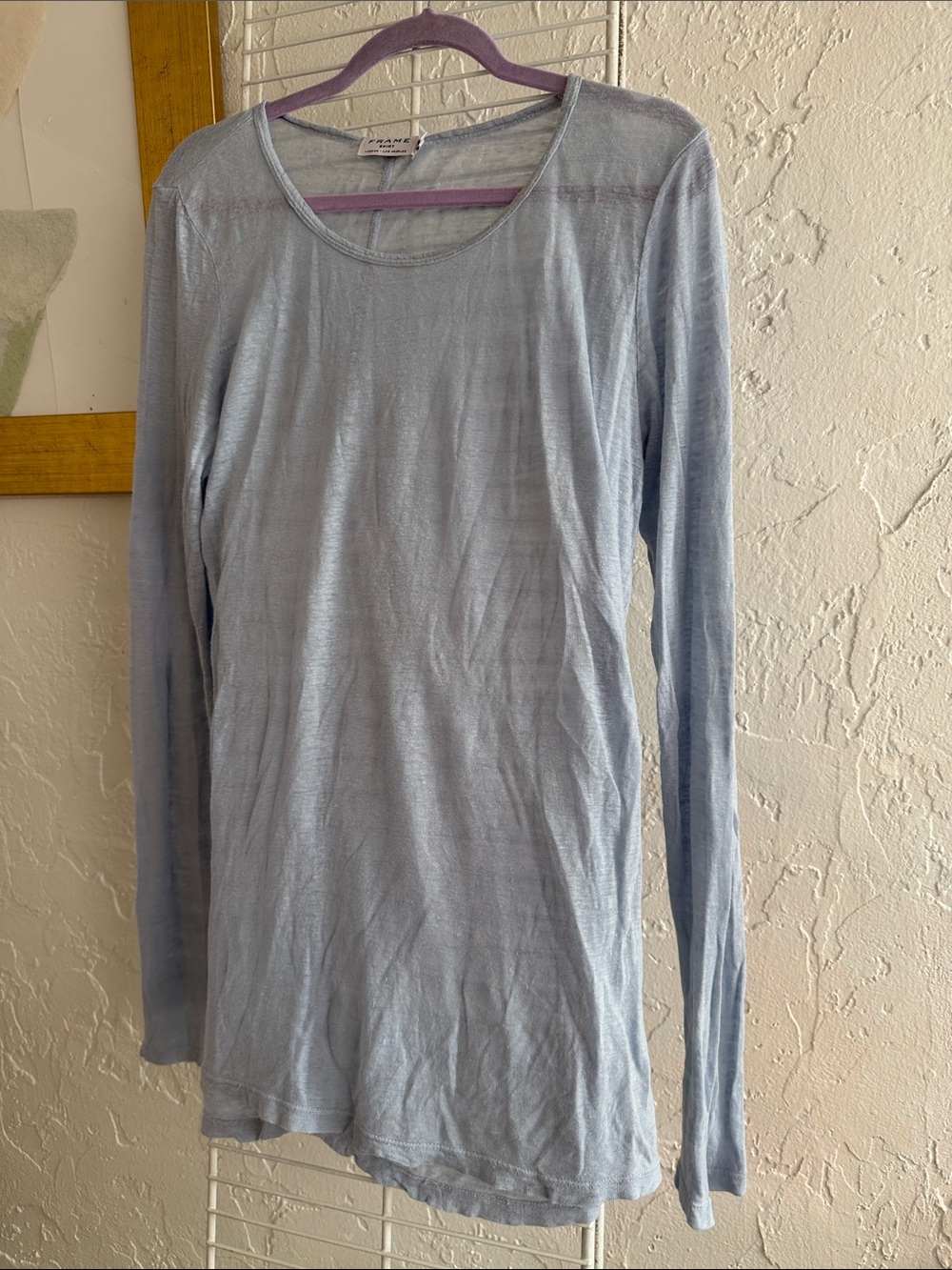Frame Pale Blue Lightweight Long Sleeve Tee